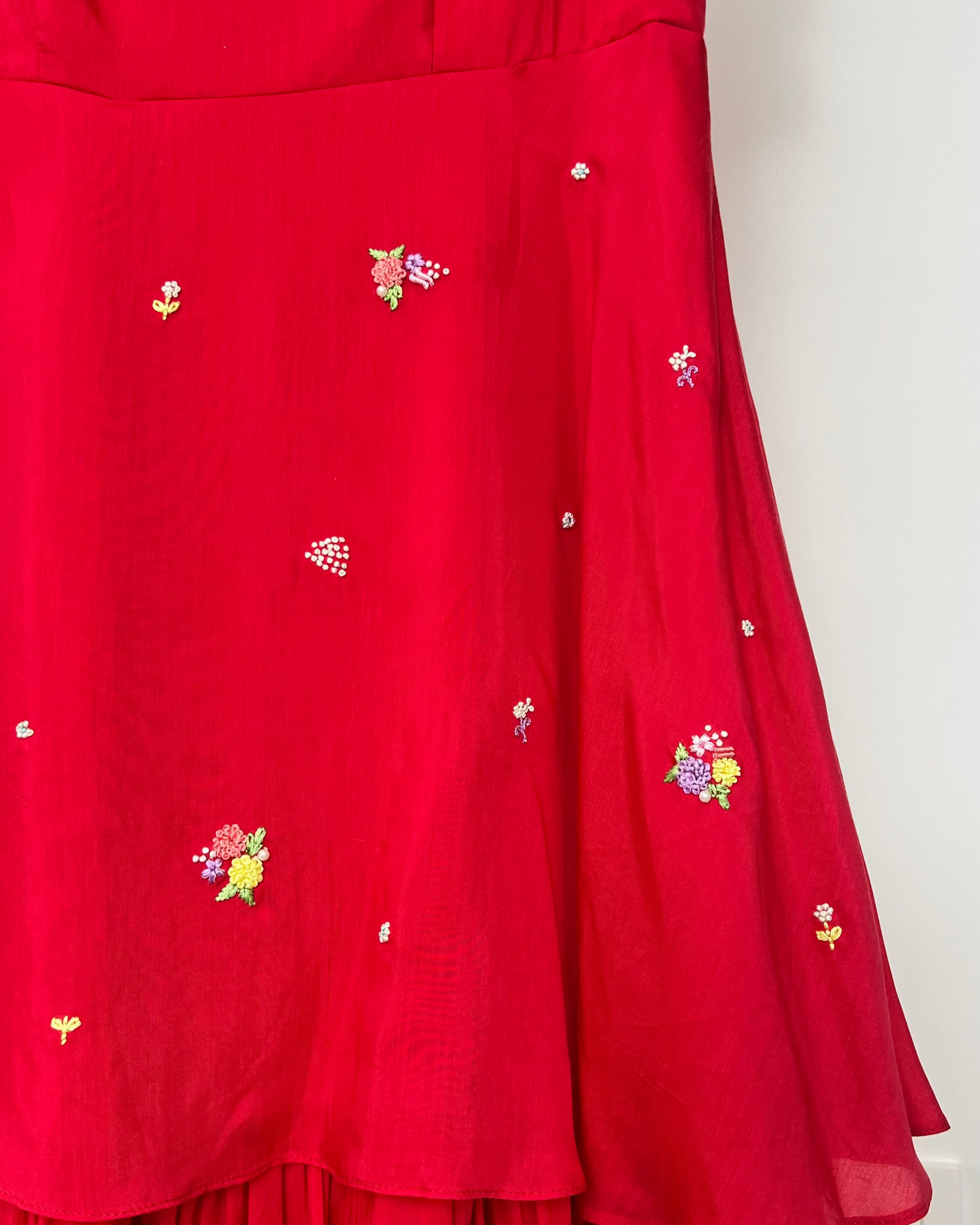Rang De - Red & Pink Layered Dress