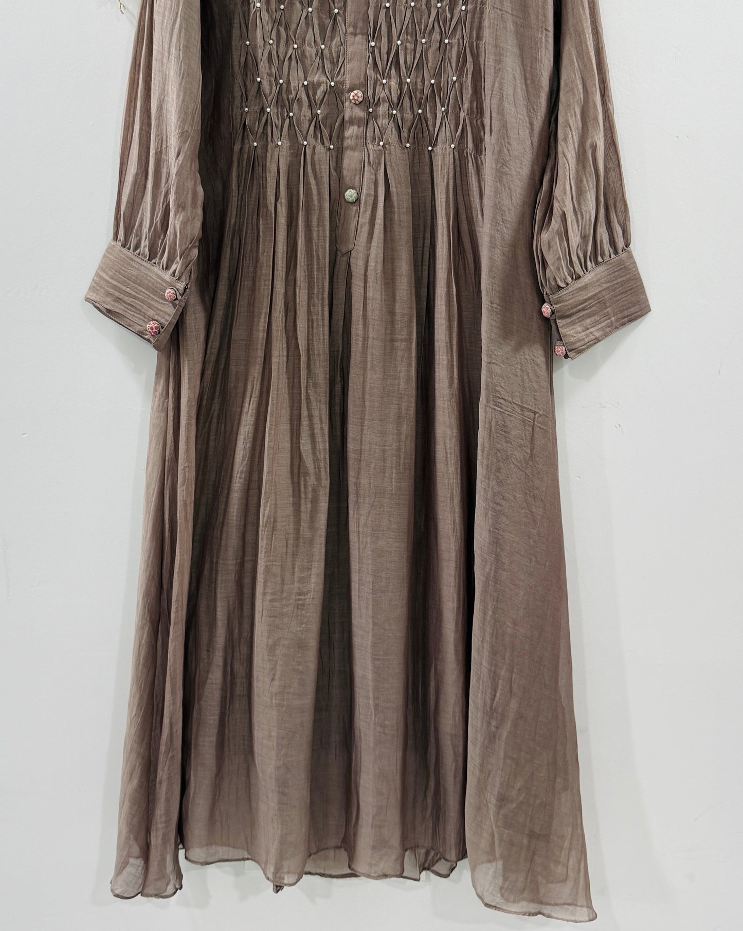 Taupe Button-Down Dress