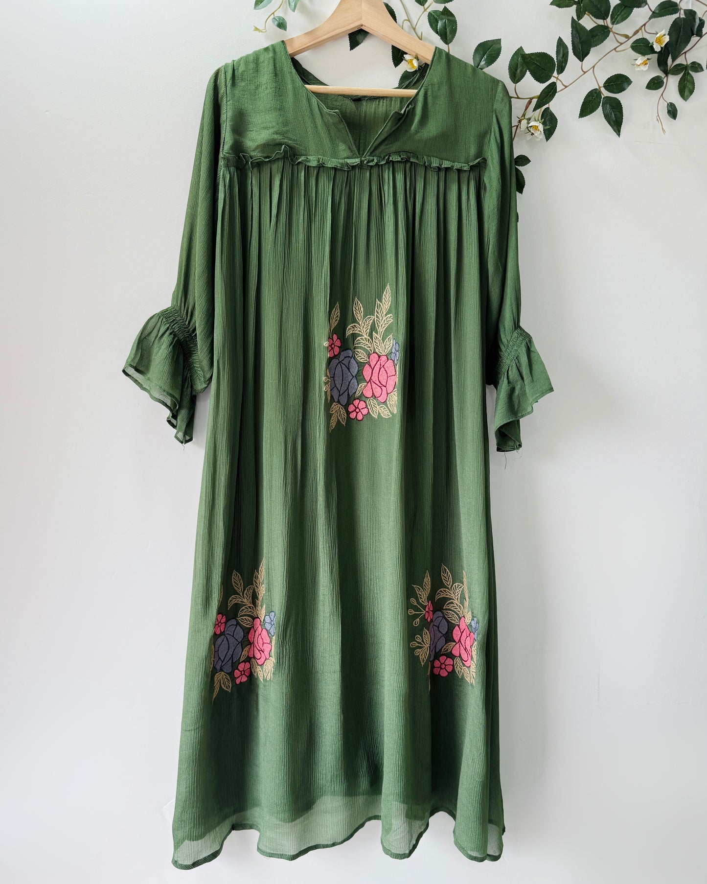 Breezy Floral Green Dress