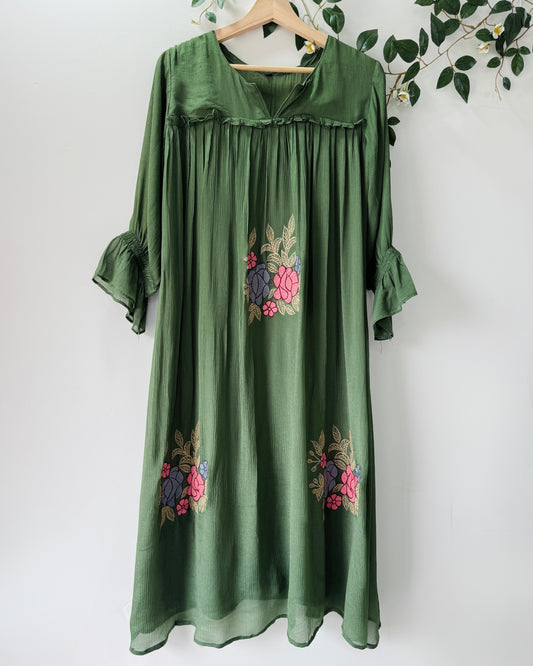 Breezy Floral Green Dress