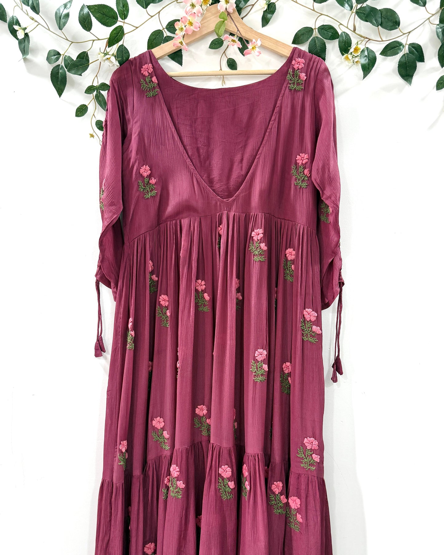 Wine Beauty - Floral Boho Dress