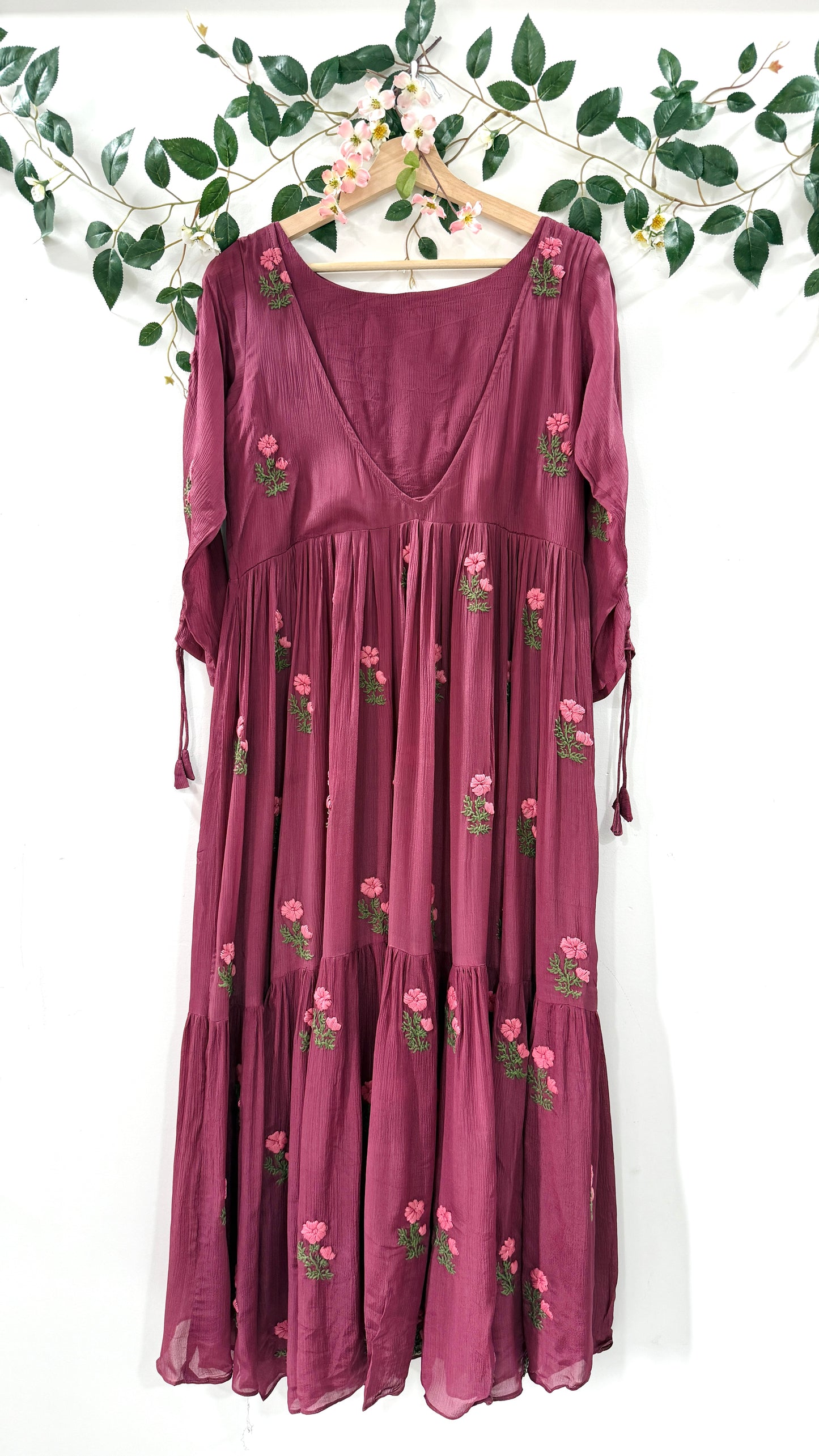 Wine Beauty - Floral Boho Dress