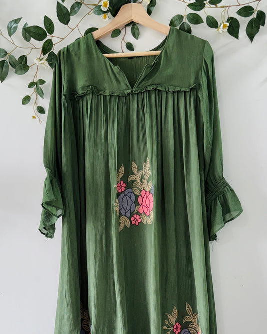 Breezy Floral Green Dress