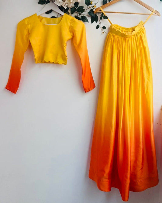 Sunset Yellow Ombre Crop Top